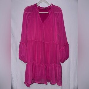 Vince Camuto Pink Long Sleeve Dress